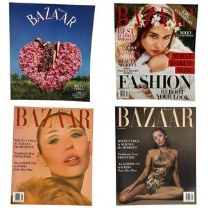 Bundle of 4 Miley Cyrus Cover Harper’s Bazaar Magazines